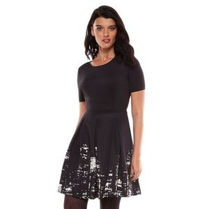 Elie Tahari for DesigNation NYC Skyline Fit & Flare Dress